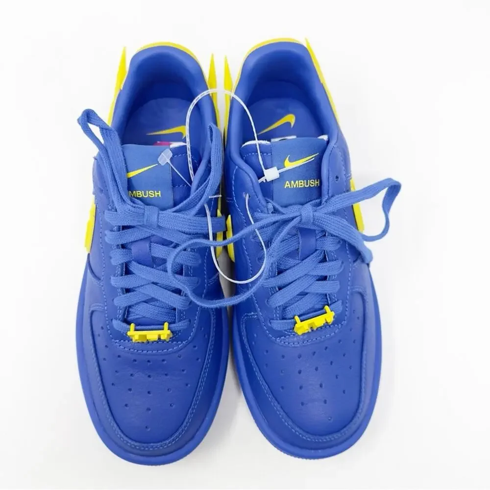 Nike Air Force 1 x AMBUSH Low Sneakers Women’s 6.5 Blue Yellow - Picture 3 of 8
